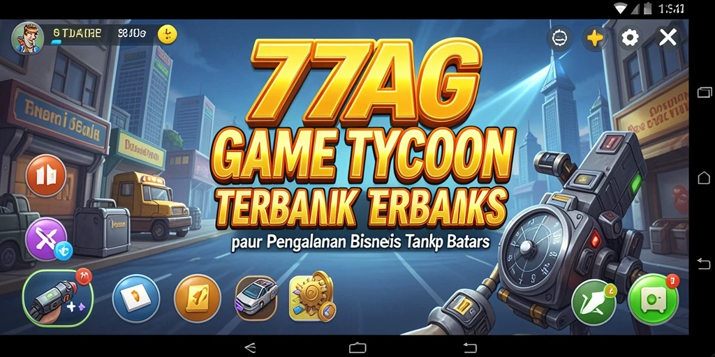 Screenshot 77AG menampilkan aksi gameplay manajemen bisnis yang seru.