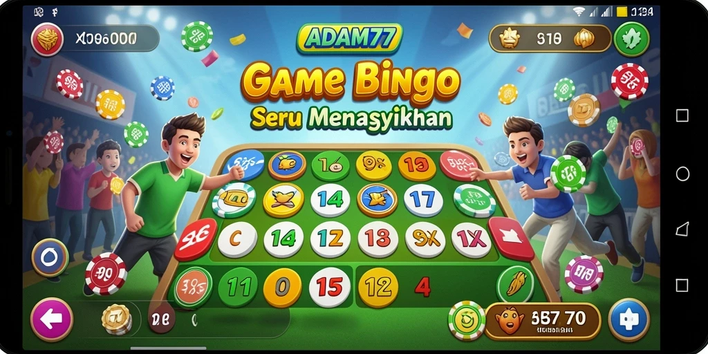 Screenshot utama ADAM77 menampilkan pemain bersenang-senang saat bermain Bingo.