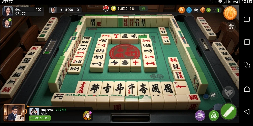 Tampilan gameplay AT777 yang menampilkan tantangan Mahjong yang menarik.