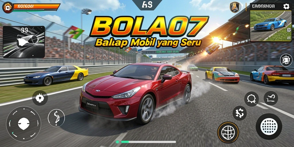 Gameplay seru di BOLA07 dengan mobil balap yang menakjubkan.