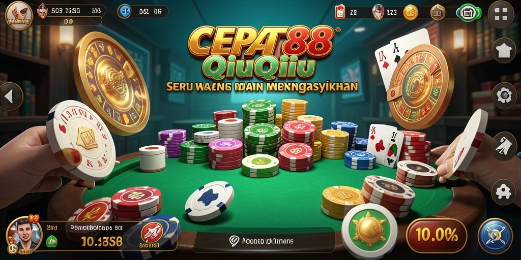 Tampilan gameplay seru dari CEPAT88 yang menampilkan pertarungan QiuQiu.