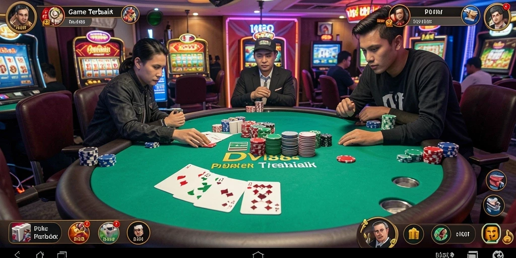Tampilan gameplay seru dalam DV188 Poker.