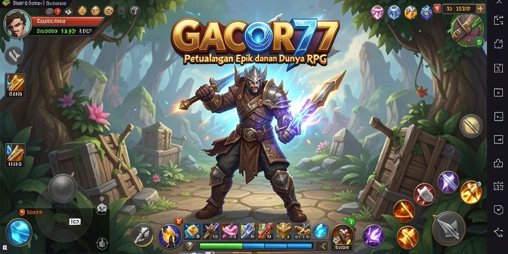 Tangkapan layar GACOR77 menampilkan aksi seru dalam pertarungan RPG.