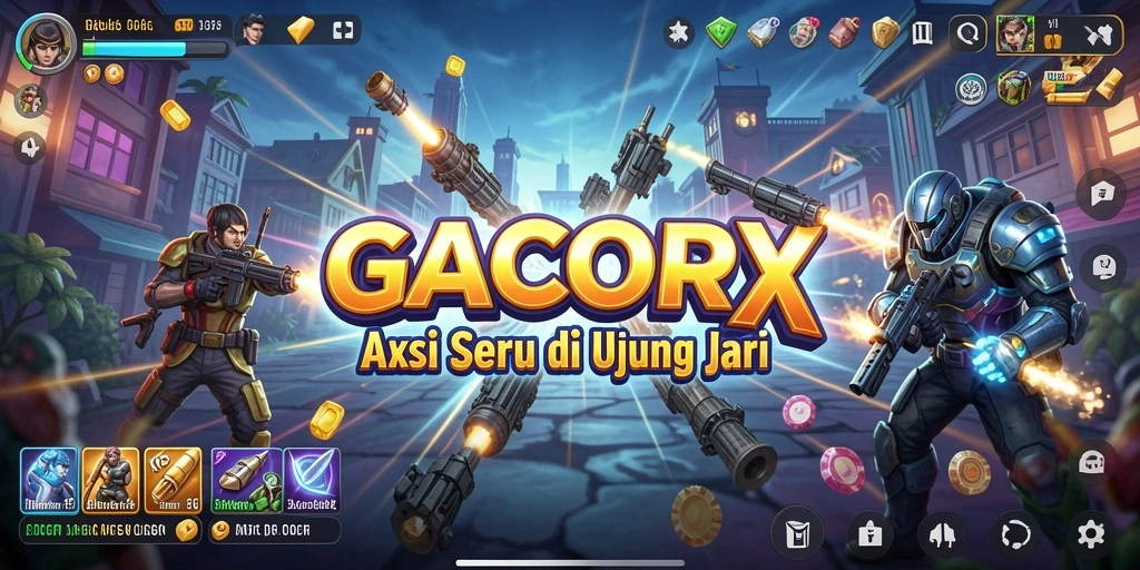 Tampilan gameplay menakjubkan dalam aksi pertarungan GACORX.