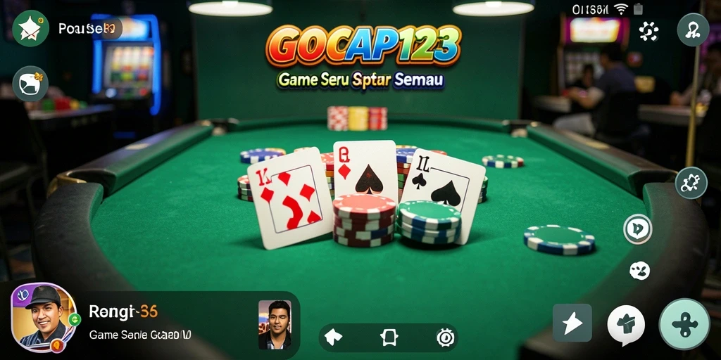 Screenshot gameplay GOCAP123 yang menampilkan keseruan bermain Gaple.