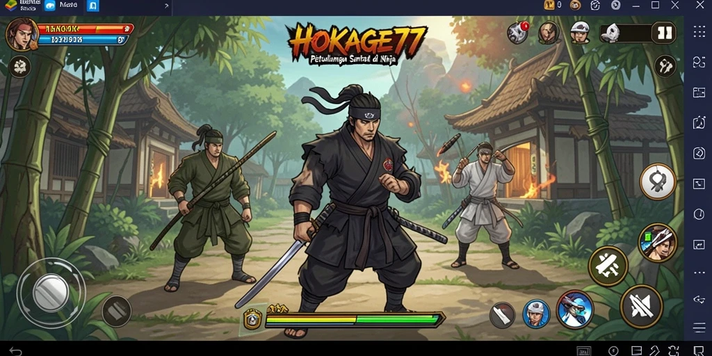 Tampilan permainan HOKAGE77 dengan aksi ninja yang seru.