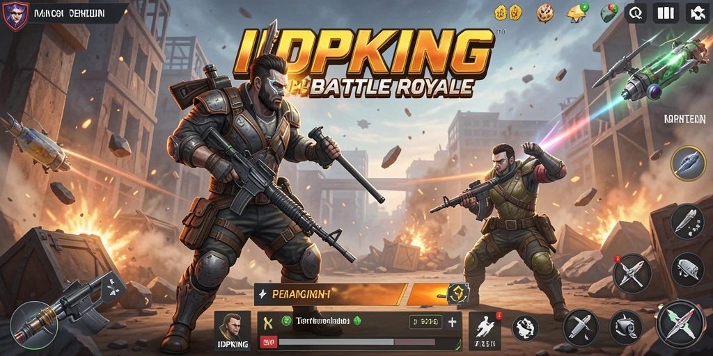 Tampilan seru gameplay Battle Royale dalam IDPKING.