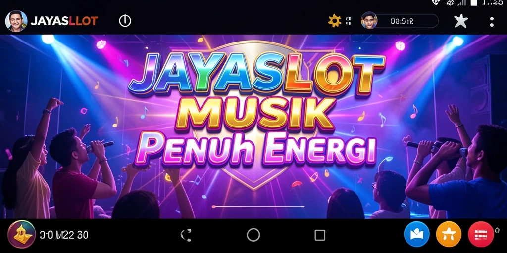 Screenshot dari gameplay JAYASLOT dengan musik yang energik.