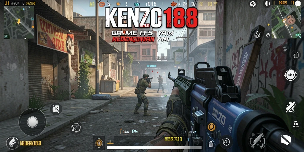 Screenshoot gameplay seru KENZO188 dalam aksi tembak-menembak.