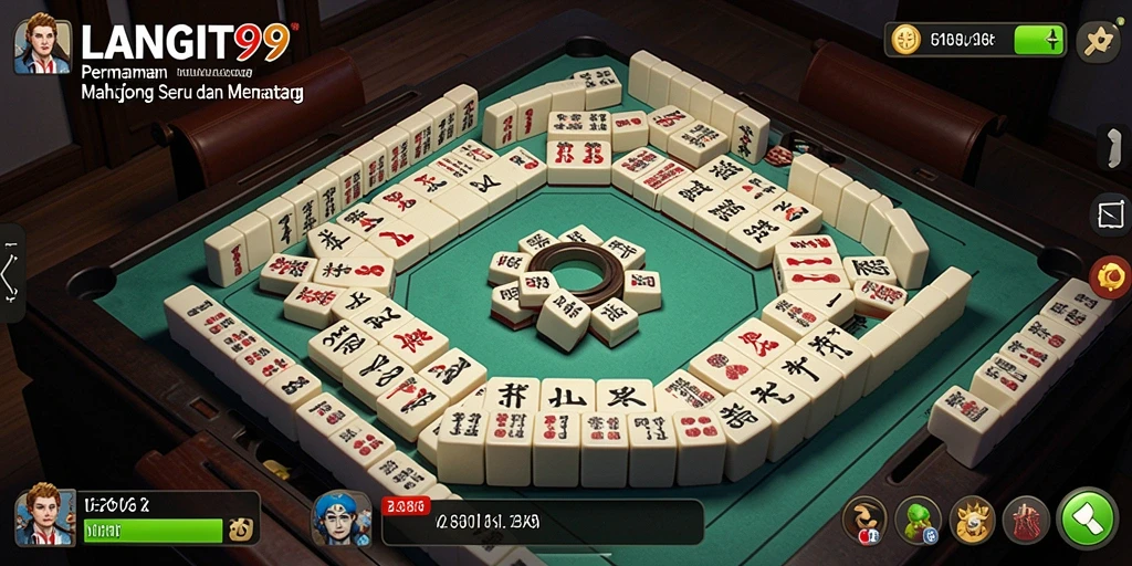Tampilan menarik dari gameplay Mahjong di LANGIT99.