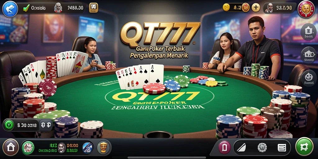 Tampilan gameplay Poker yang menarik di QT777.