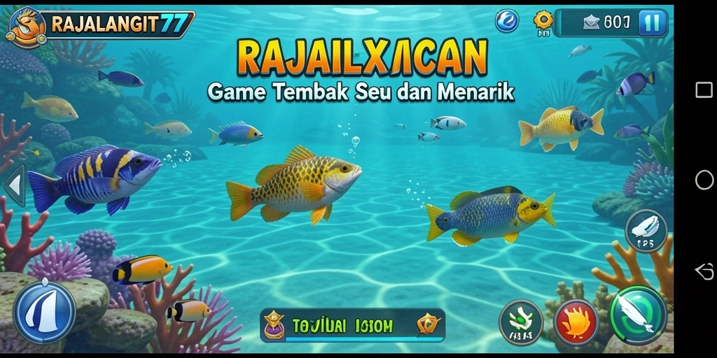 Tampilan gameplay seru di RAJALANGIT77 dengan ikan beragam.