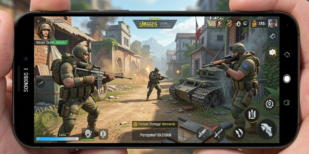 Screenshot SM605 menampilkan aksi strategi yang seru dan menegangkan.
