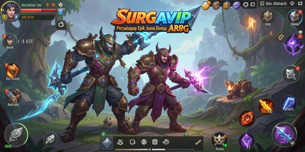 Tampilan gameplay SURGAVIP yang menakjubkan dengan pertarungan seru.