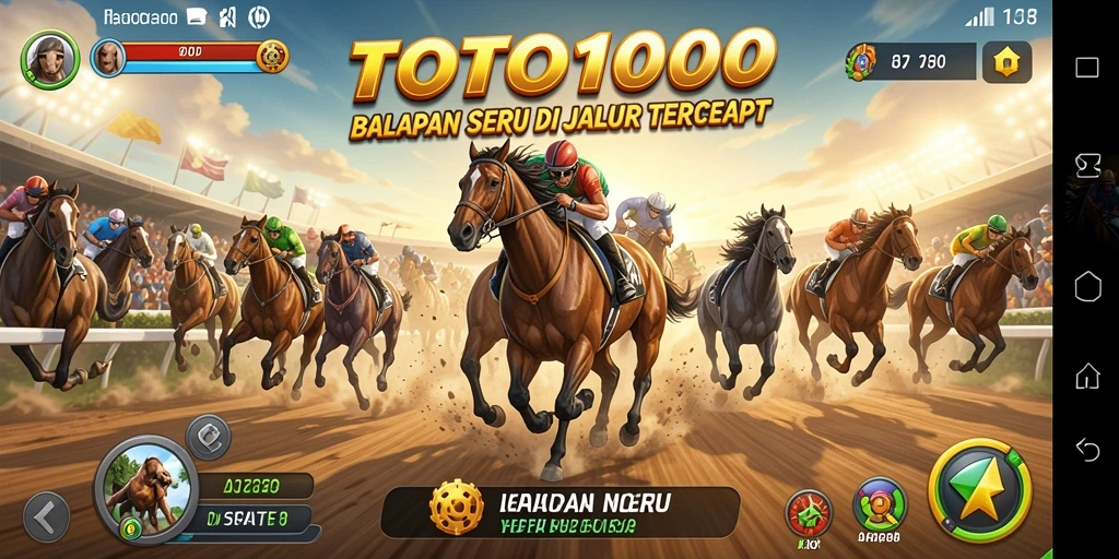Gameplay balapan seru dengan mobil tercepat di TOTO1000.